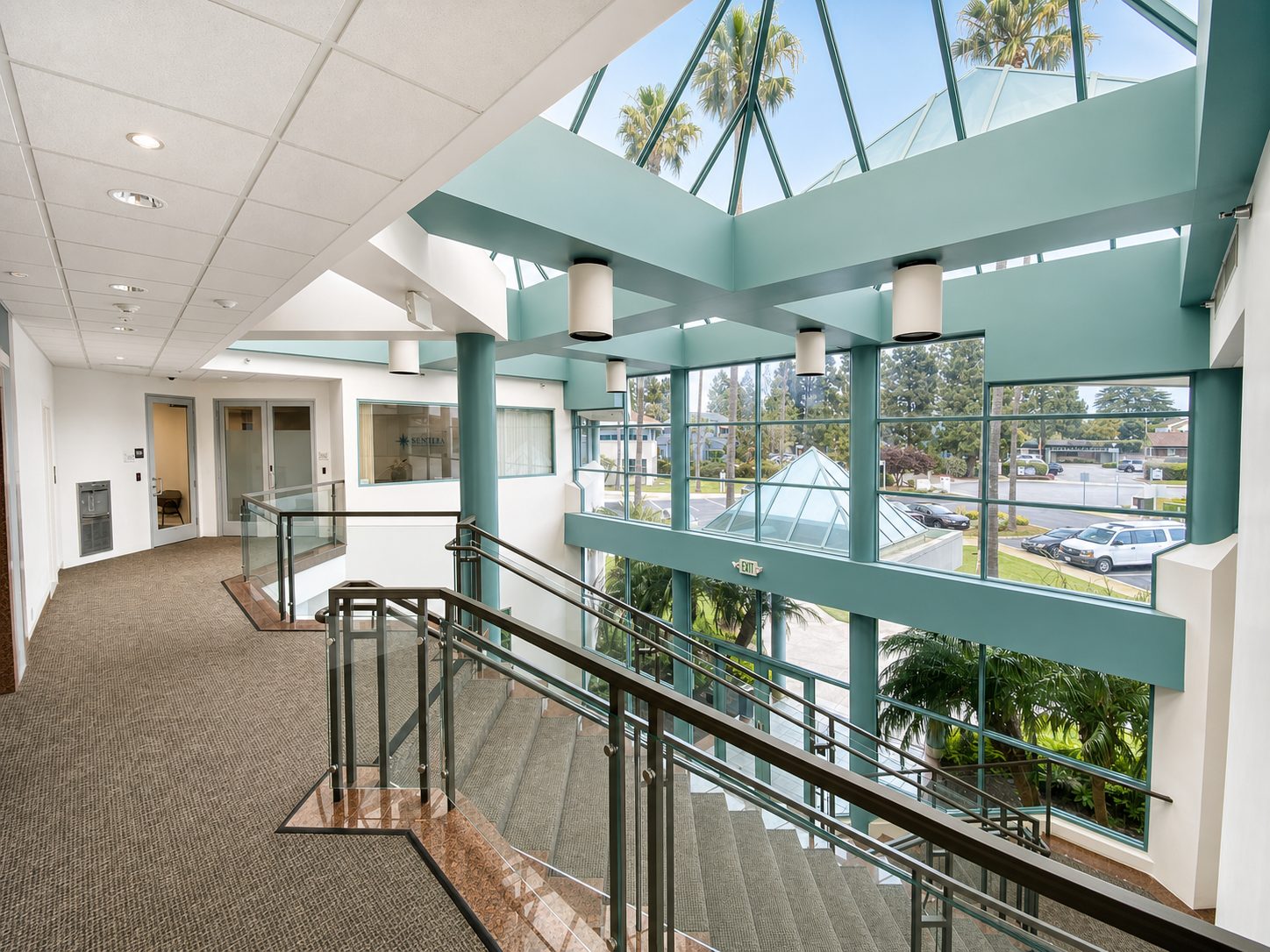 Second-floor gallery above the lobby